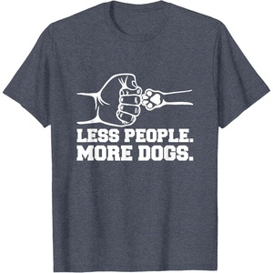 image:imageLess People More Dogs  Dog Dad Gift TShirtHeather Blue
