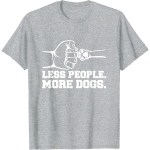 image:imageLess People More Dogs  Dog Dad Gift TShirtHeather Grey