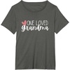 image:imageOne Loved Grandma Heart Gift TShirtAsphalt Grey