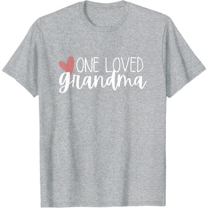image:imageOne Loved Grandma Heart Gift TShirtHeather Grey