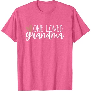 image:imageOne Loved Grandma Heart Gift TShirtPink Heather