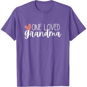 image:imageOne Loved Grandma Heart Gift TShirtPurple Heather