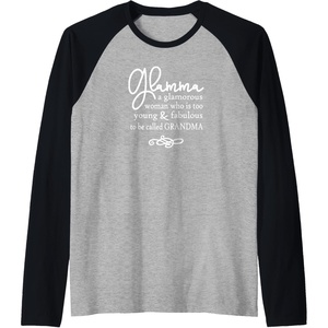 image:imageGlamma  Great gift for Grandmas Nanas Mimis and More Raglan Baseball TeeBlackAthletic Heather