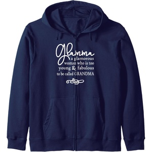 image:imageGlamma  Great gift for Grandmas Nanas Mimis and More Zip HoodieNavy Blue
