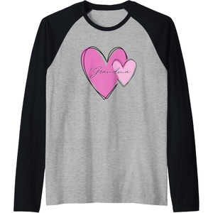 image:imageGrandma Double Heart Raglan Baseball TeeBlackAthletic Heather