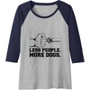 image:imageLess People More Dogs  Dog Dad Gift Raglan Baseball TeeNavy BlueAthletic Heather