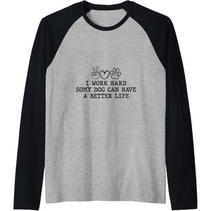 image:imageI Work Hard  Dog Dad Gift Raglan Baseball TeeBlackAthletic Heather