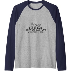 image:imageI Work Hard  Dog Dad Gift Raglan Baseball TeeNavy BlueAthletic Heather