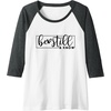 image:imageBe Still amp Know  Christmas Gifts Raglan Baseball TeeDark Heather GreyWhite