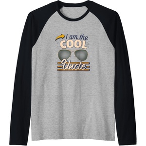 image:imageI am the Cool Uncle Gift Raglan Baseball TeeBlackAthletic Heather