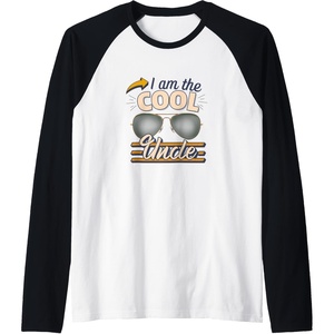 image:imageI am the Cool Uncle Gift Raglan Baseball TeeBlackWhite