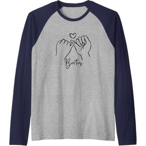 image:imageBesties Pinky Swear Bestfriend Gifts Sisterhood Gift Raglan Baseball TeeNavy BlueAthletic Heather
