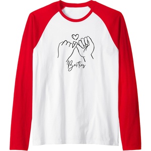 image:imageBesties Pinky Swear Bestfriend Gifts Sisterhood Gift Raglan Baseball TeeRedWhite