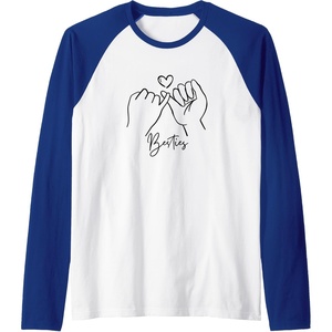 image:imageBesties Pinky Swear Bestfriend Gifts Sisterhood Gift Raglan Baseball TeeRoyal BlueWhite