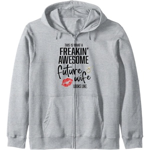 image:imageFuture wife looks like gift fiancee gift Zip HoodieHeather Grey
