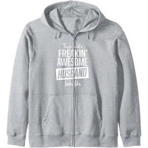 image:imageThis is what an awesome husband looks like funny gift Zip HoodieHeather Grey
