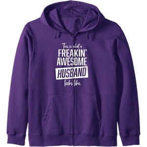 image:imageThis is what an awesome husband looks like funny gift Zip HoodiePurple
