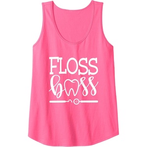 image:imageFloss Boss Dentist Dental Hygienist amp Assistant Gift Tank TopNeon Pink