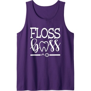 image:imageFloss Boss Dentist Dental Hygienist amp Assistant Gift Tank TopPurple
