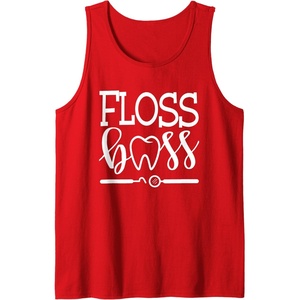 image:imageFloss Boss Dentist Dental Hygienist amp Assistant Gift Tank TopRed