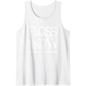 image:imageFloss Boss Dentist Dental Hygienist amp Assistant Gift Tank TopWhite