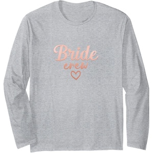 image:imageBride Crew Bridesmaid Gifts Brides Gift Long Sleeve TShirtHeather Grey