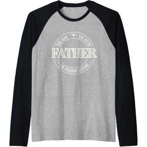 image:imageFather  The Man The Myth The Legend Gift Raglan Baseball TeeBlackAthletic Heather