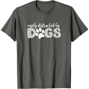 image:imageEasily Distracted by Dogs  Dog Lover Gifts TShirt for Men Women KidsAsphalt Grey