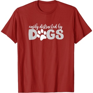image:imageEasily Distracted by Dogs  Dog Lover Gifts TShirt for Men Women KidsCranberry Red