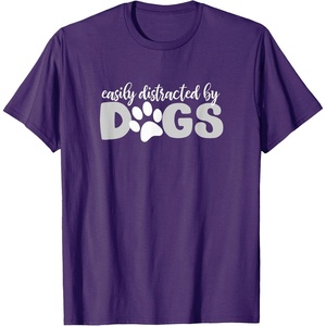 image:imageEasily Distracted by Dogs  Dog Lover Gifts TShirt for Men Women KidsPurple