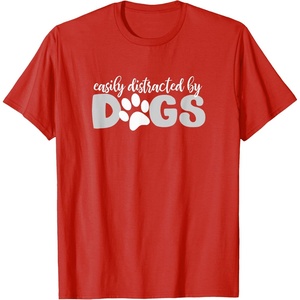 image:imageEasily Distracted by Dogs  Dog Lover Gifts TShirt for Men Women KidsRed