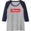 image:imageCheese amp Not Supreme  Funny Gift for Teens Raglan Baseball TeeNavy BlueAthletic Heather