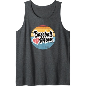 image:imageBaseball Mom Retro  Gift for Mother Tank TopDark Heather Grey