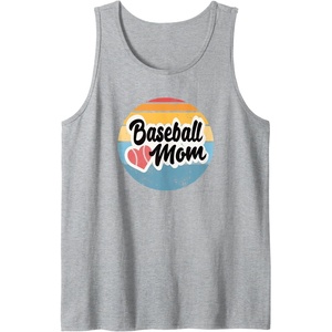 image:imageBaseball Mom Retro  Gift for Mother Tank TopHeather Grey