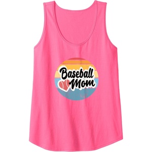 image:imageBaseball Mom Retro  Gift for Mother Tank TopNeon Pink