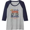 image:imageFunny I am the Cool Brother Gift Raglan Baseball TeeNavy BlueAthletic Heather