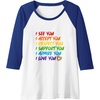 image:imageI Love You  LGBTQIA Gifts Pride Raglan Baseball TeeRoyal BlueWhite
