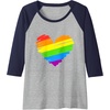 image:imageRainbow Heart  LGBTQIA Gifts Pride Gifts Raglan Baseball TeeNavy BlueAthletic Heather