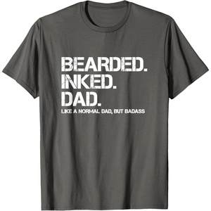 image:imageBearded Inked Dad  Fathers Day Gift TShirtAsphalt Grey