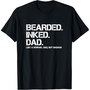 image:imageBearded Inked Dad  Fathers Day Gift TShirtBlack