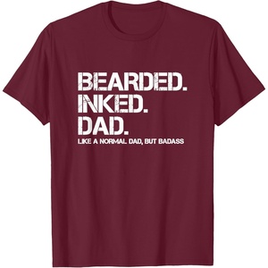 image:imageBearded Inked Dad  Fathers Day Gift TShirtBurgundy