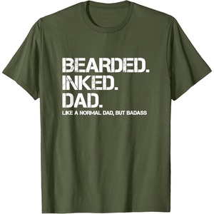 image:imageBearded Inked Dad  Fathers Day Gift TShirtOlive Green