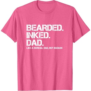 image:imageBearded Inked Dad  Fathers Day Gift TShirtPink Heather