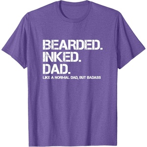 image:imageBearded Inked Dad  Fathers Day Gift TShirtPurple Heather