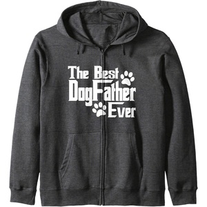 image:imageDogfather Gift for Dog Lovers Pet Owners Dog Dad Zip HoodieDark Heather Grey