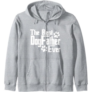 image:imageDogfather Gift for Dog Lovers Pet Owners Dog Dad Zip HoodieHeather Grey