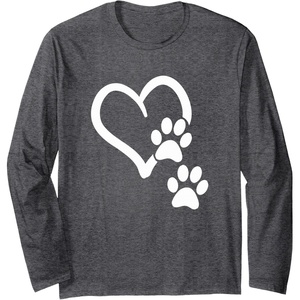 image:imageHeart and Paws  Great Gift for Pet Lovers Long Sleeve TShirtDark Heather Grey