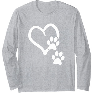 image:imageHeart and Paws  Great Gift for Pet Lovers Long Sleeve TShirtHeather Grey