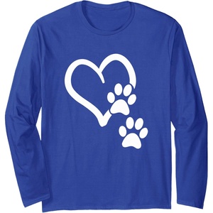 image:imageHeart and Paws  Great Gift for Pet Lovers Long Sleeve TShirtRoyal Blue