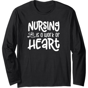 image:imageNursing is a Work of Heart  Gift for Nurses Long Sleeve TShirtBlack